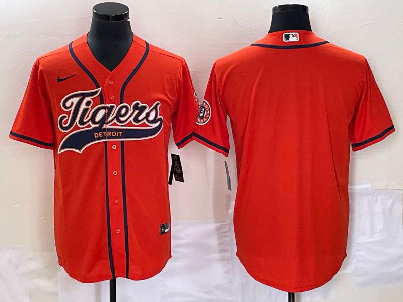 Men Detroit Tigers Blank Orange Joint Name 2025 Nike MLB Jersey style 1->detroit tigers->MLB Jersey